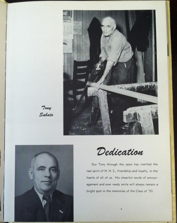 1950 HHS Yearbook Dedication